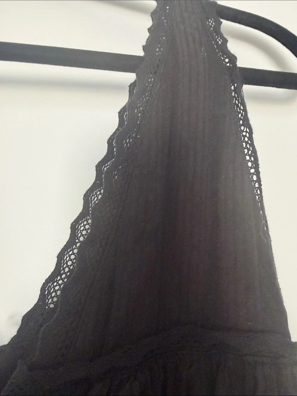 Free People Black Lace-Trim Cotton Romper